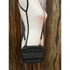 Baggallini Modern Double Zip Crossbody Bag in Black Nylon